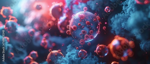 Nanobiotechnology in drug delivery, nanoscale animation, dark theme ,3DCG,high resulution