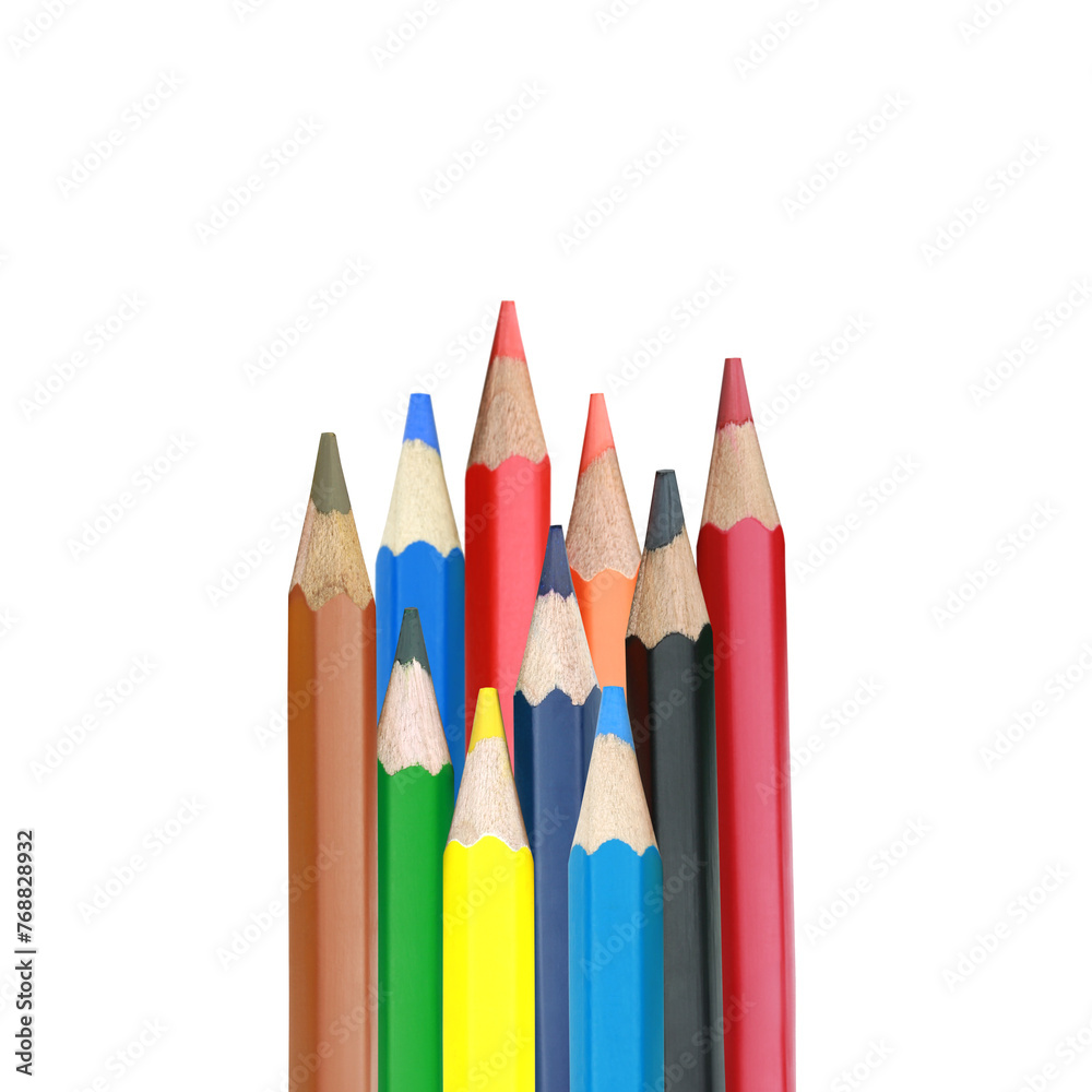 Multi-color of Wooden Crayons pencils with transparent image of PNG format extension. Multi-color of Wooden Crayons pencils with transparent image of PNG format extension.