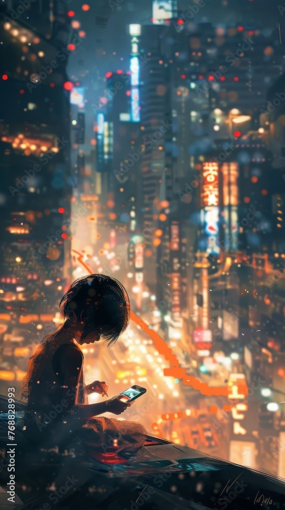 A child 8-12 years old uses a smartphone on the street, modern gadgets A child 8-12 years old uses a smartphone on the street, modern gadgets