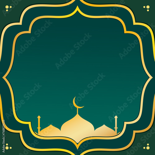 Greeting of Ramadan Kareem. Mubarak, elegant green background Template