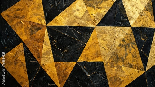 geometry gold and black background