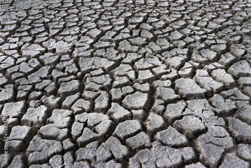 Surface of a dried out soil. Environment
