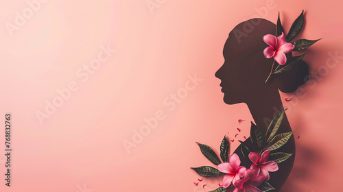 International Women's day frame background with siluet, copy space © MachArt