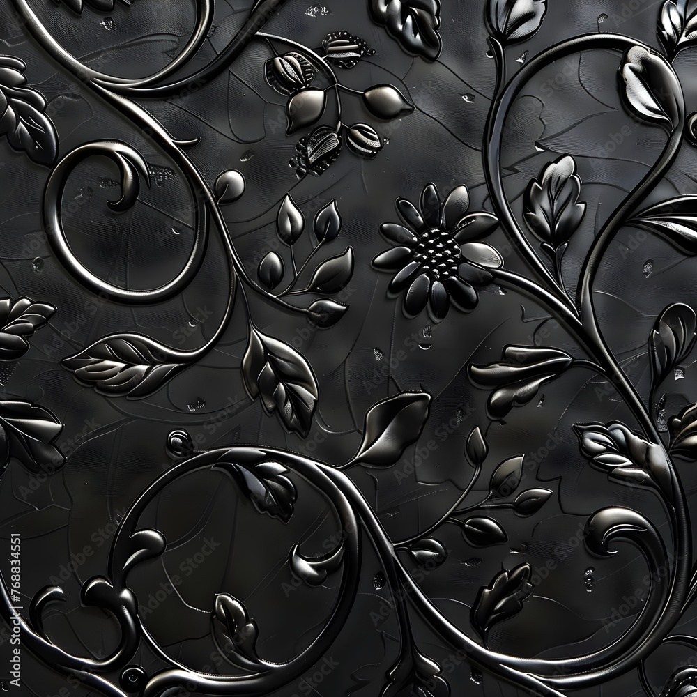background black floral pattern