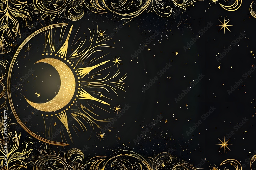 Background black with gold, pattern Background black with gold, pattern