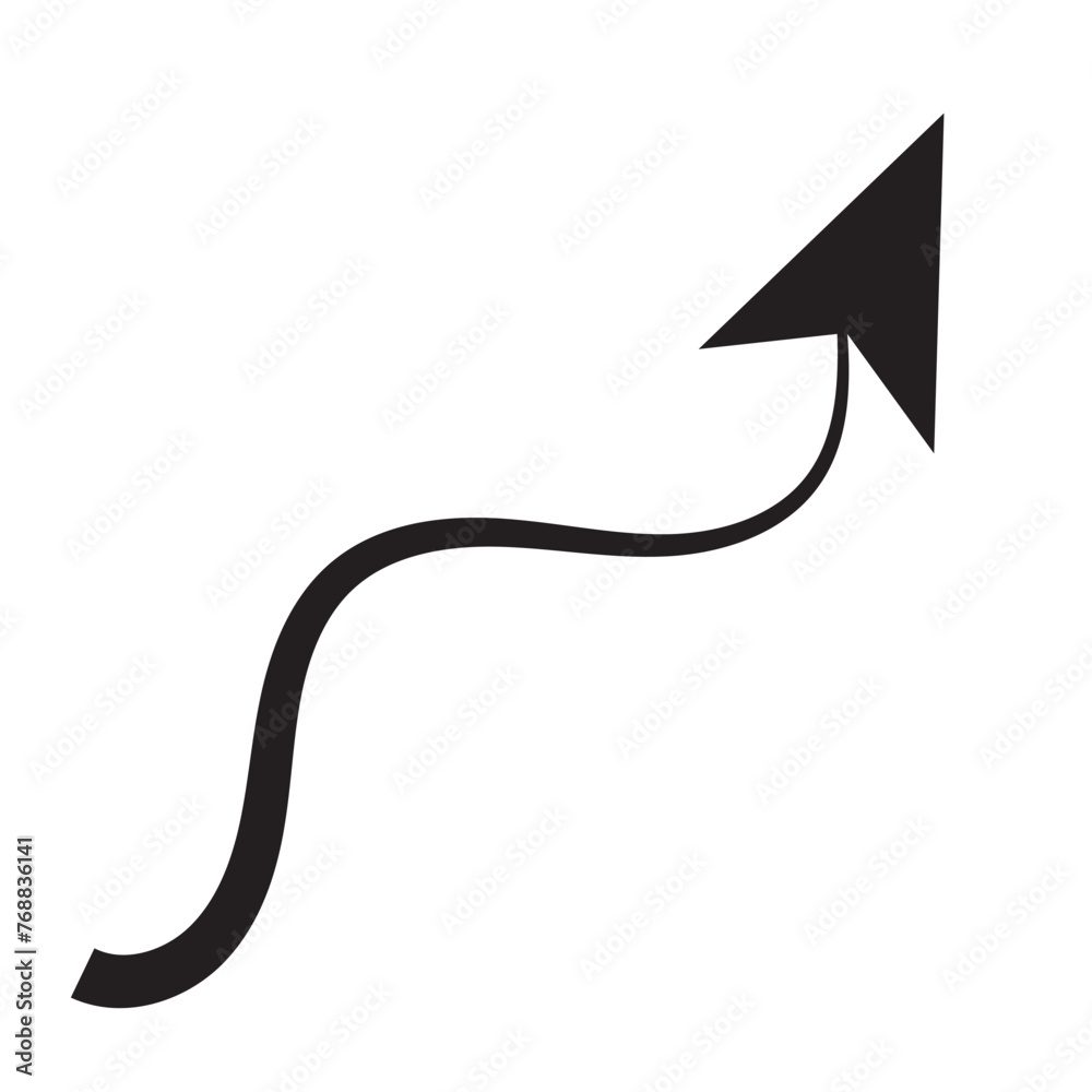 Black curly arrows isolated on a transparent background. Arrows of various shapes. Vector clipart. Arrow set. for your apps, websites and UI or UX design.