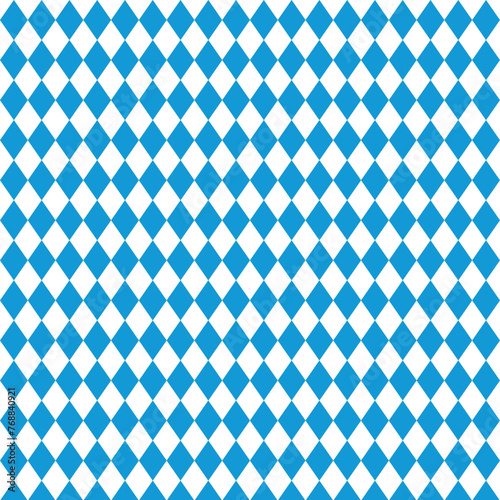 Oktoberfest bavarian pattern in flag of bavaria colors, german octoberfest background, white and blue rhombus texture photo