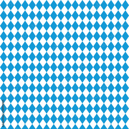 Oktoberfest bavarian pattern in flag of bavaria colors, german octoberfest background, white and blue rhombus texture