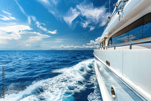 Luxurious yacht sailing the sea © Igor