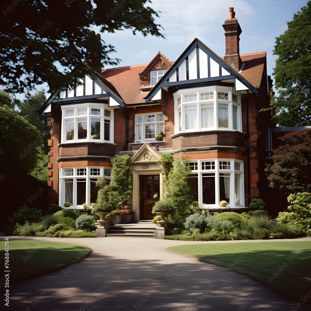 Classic Edwardian Architecture House - Majestic Symmetry with Intricate Detailing