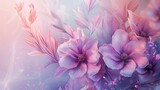 Abstract pink purple floral background, zen aromatherapy massage yoga background, digital illustration, digital painting, cg artwork, realistic illustration