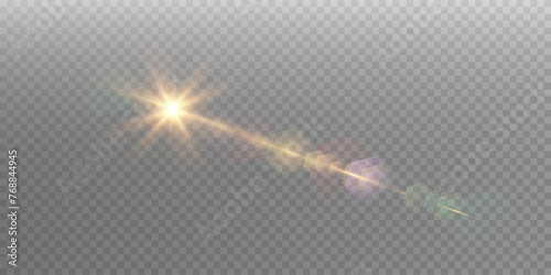Vector transparent sunlight special lens flare light effect. Sun flash	