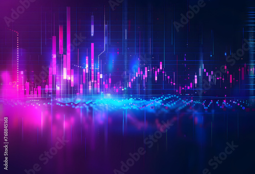 Interwoven Digital Financial Charts: A Visual Feast of Stock Market Trends and Trading Movements