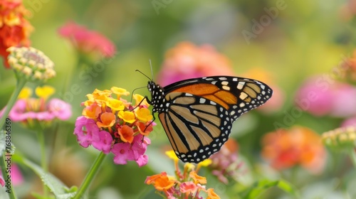 Close Up of Butterfly on Flower © Prostock-studio