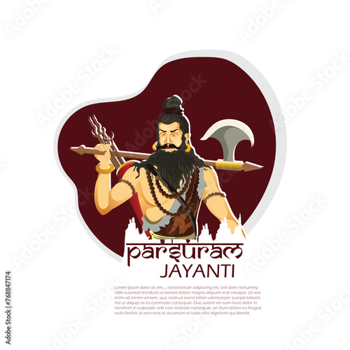 Parasuram Jayanti is celebrated to festival for Hindu celebration background with in hindi font bhagwan parshuram. photo