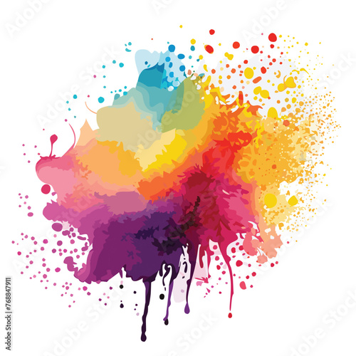 Holi abstract watercolor background with splashes