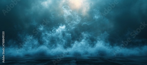 Epic sea background, storm in the sea. Digital illustration, digital painting.