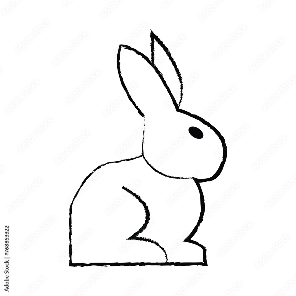 Obraz premium Rabbit symbol. Hare sign. Hare, rabbit icon. Animal silhouette. Vector minimalist illustration. EPS file 364.