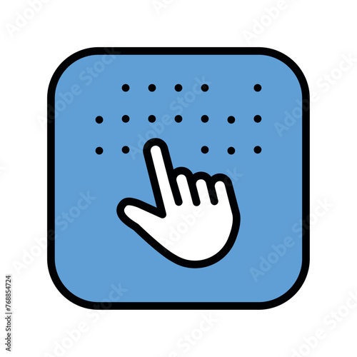 Braille color line icon. Web accessibility. Vector isolated element.