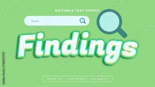 Blue white and green findings 3d editable text effect - font style