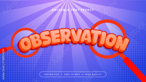 Red and blue observation 3d editable text effect - font style