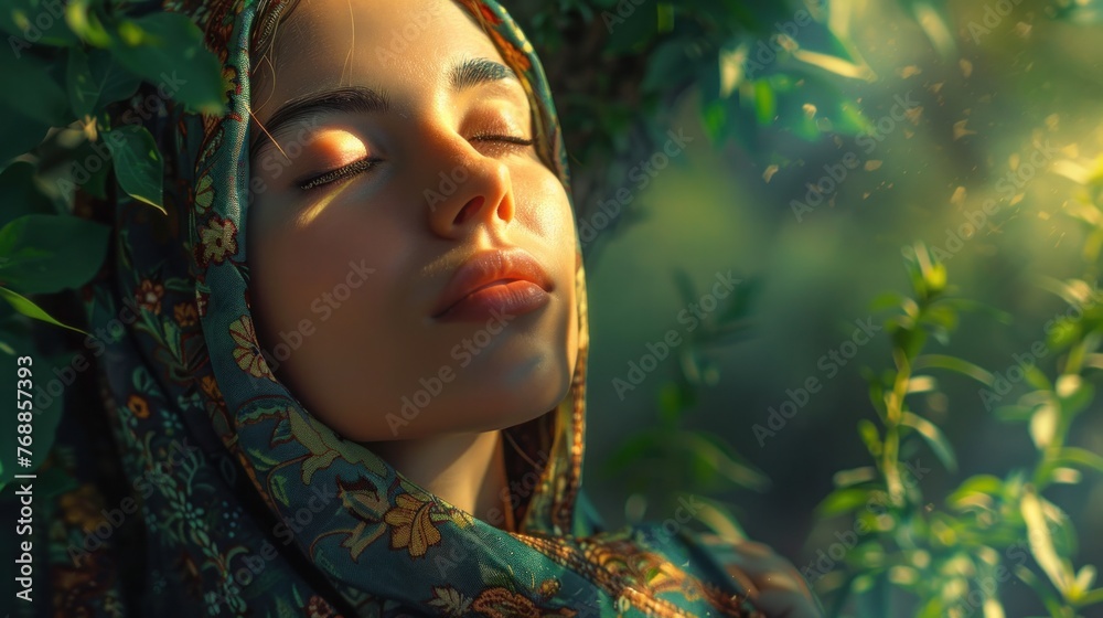 In Harmony with Nature: With each step, Aisha feels a deep connection to the earth beneath her feet and the sky above her head In Harmony with Nature: With each step, Aisha feels a deep connection to the earth beneath her feet and the sky above her head