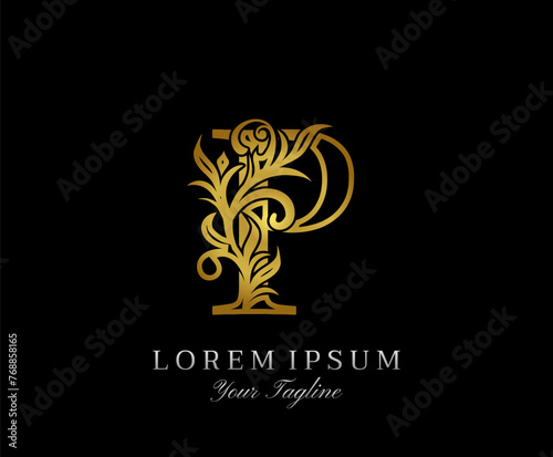 Luxury Golden P letter design. Classic Letter P Design Vector..