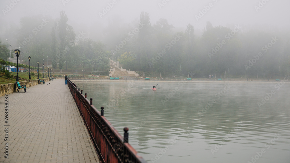 chisinau, republic of moldova, fog in the city