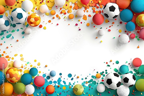 Illustrated greeting card border featuring a soccer ball design. Perfect for birthdays, game celebrations, or any event honoring a love of soccer.