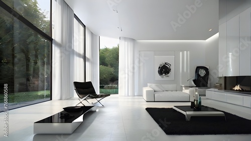 modern minimalism designing a sleek home interiorn abstract white background photo