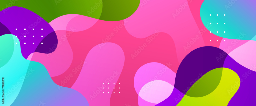 Colorful vector simple minimalist style abstract gradient banner design with waves and liquid shapes. Vector design layout for presentations, flyers, posters, background, annual report, invitations