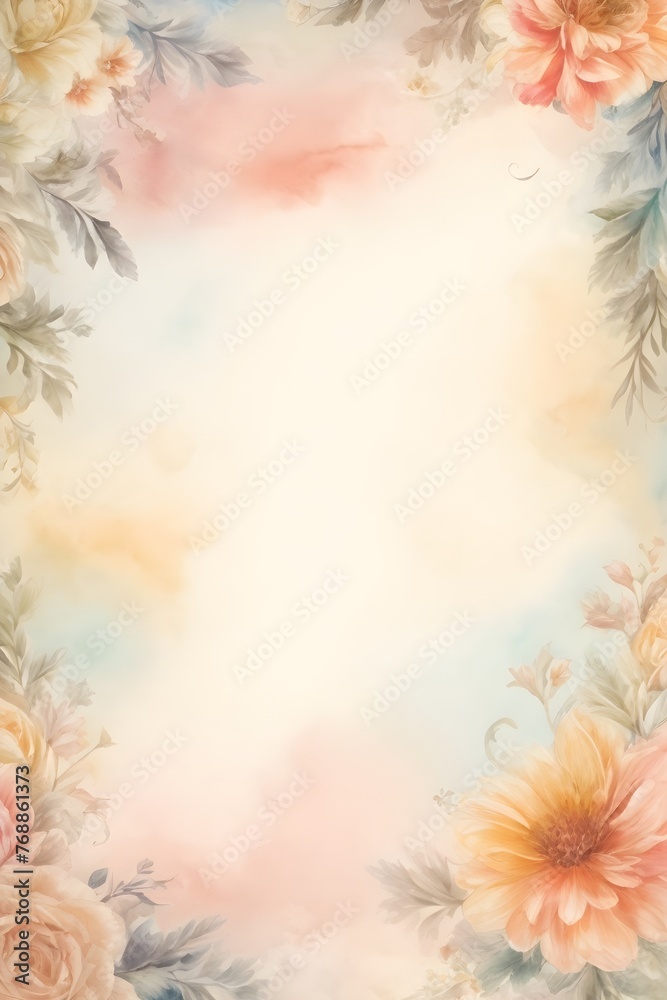 Hintergrundgrafik für romantischen Brief - Blüten am Rand Hintergrundgrafik für romantischen Brief - Blüten am Rand