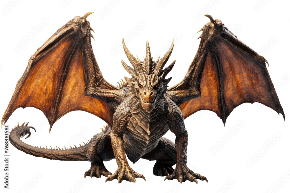 Fototapeta premium Phantasy dragon isolated on a transparent background