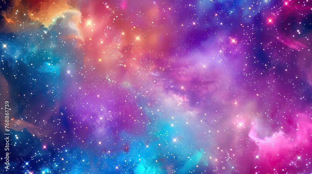 abstract background with stars and colorful dust at space Generative AI