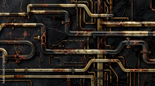 Symbolic Representation of Machinery Lifeblood - Intricate Oil Pipeline Network