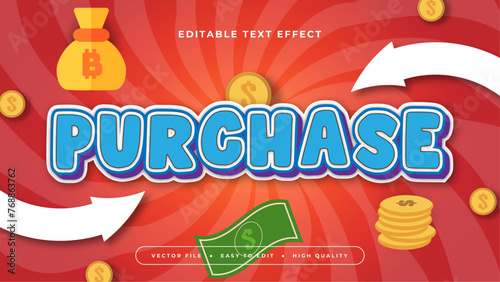 Colorful purchase 3d editable text effect - font style