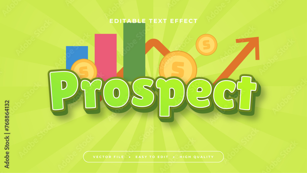 Green white and yellow prospect 3d editable text effect - font style Green white and yellow prospect 3d editable text effect - font style