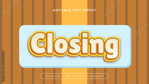 Orange brown and blue closing 3d editable text effect - font style