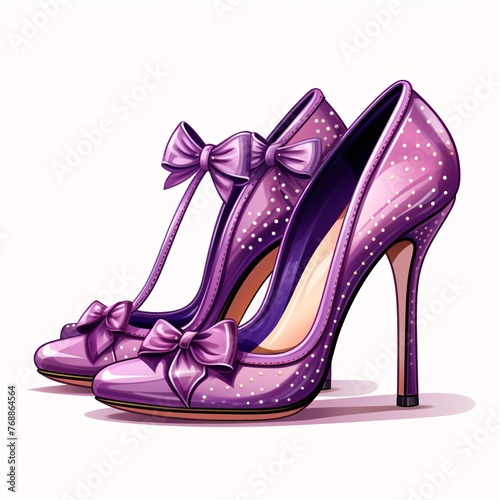 a pair of purple high heeled shoes