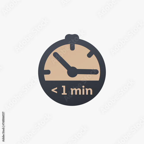 Less then one minute left. Extra second, extra time icon. Timer countdown. Stock vector illustration isolated on white background.