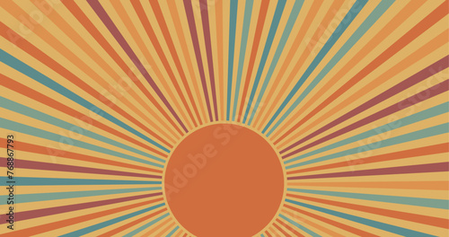 Vintage green sun retro ban...
