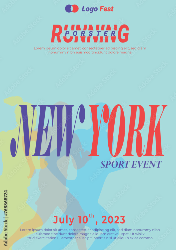 Runner feet fast running sneakers city silhouette bright colors contrast marathon running event club advertising banner web flyer flyer sporting event achievement success