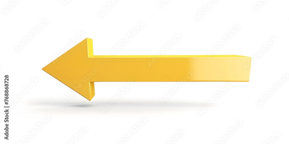 3d arrow pointing left in yellow color on white background generative ai 3d arrow pointing left in yellow color on white background generative ai