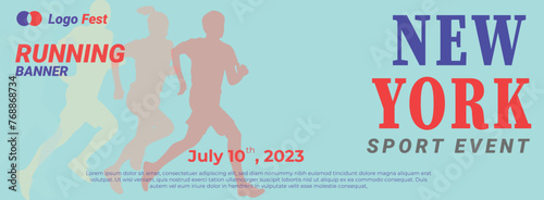 Runner feet fast running sneakers city silhouette bright colors contrast marathon running event club advertising banner web flyer flyer sporting event achievement success