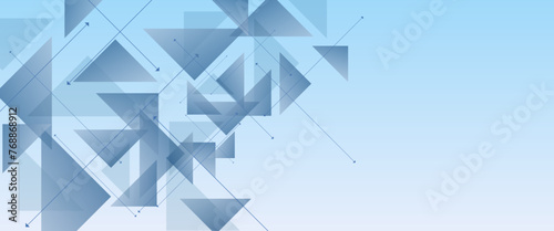 Blue and white vector abstract banner with simple geometric shapes. For cover design, book design, poster, cd cover, flyer, website backgrounds or advertising