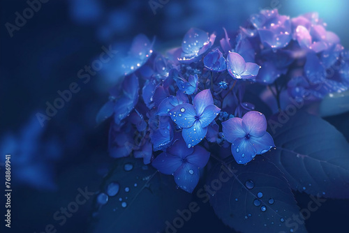 beautiful hydrangea flower illustration, Generative AI