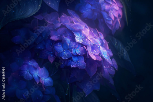 beautiful hydrangea flower illustration, Generative AI