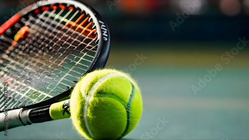 Tennis, Ball, Racket, court, sports, fitness, yellow, green, racquet, net, competition ,tennis racket and ball, background, wallpaper, HD © Every
