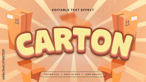 Orange and yellow carton 3d editable text effect - font style photo