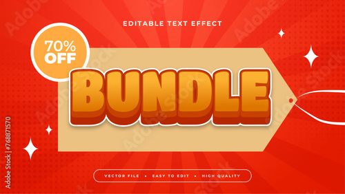 Red white and orange bundle 3d editable text effect - font style
